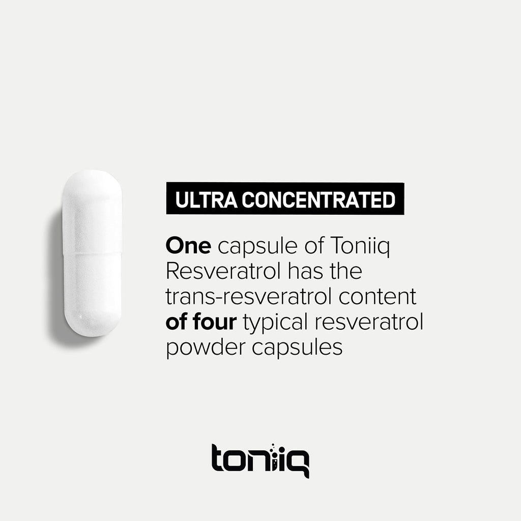 Ultra High Potency Third-Party Tested Trans Resveratrol 1000mg - 98% Pure, Highly Purified and Bioavailable - Resveratrol Polygonum Root Extract - 60 Capsules Toniiq Au supplements