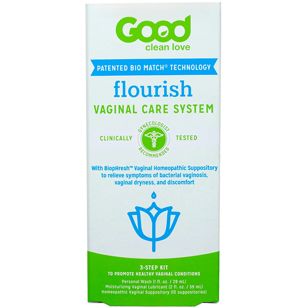 Good Clean Love Flourish Vaginal Care System, 30-Day Regimen, Relieves Itching & Irritation, Includes Personal Good Clean Love Au supplements