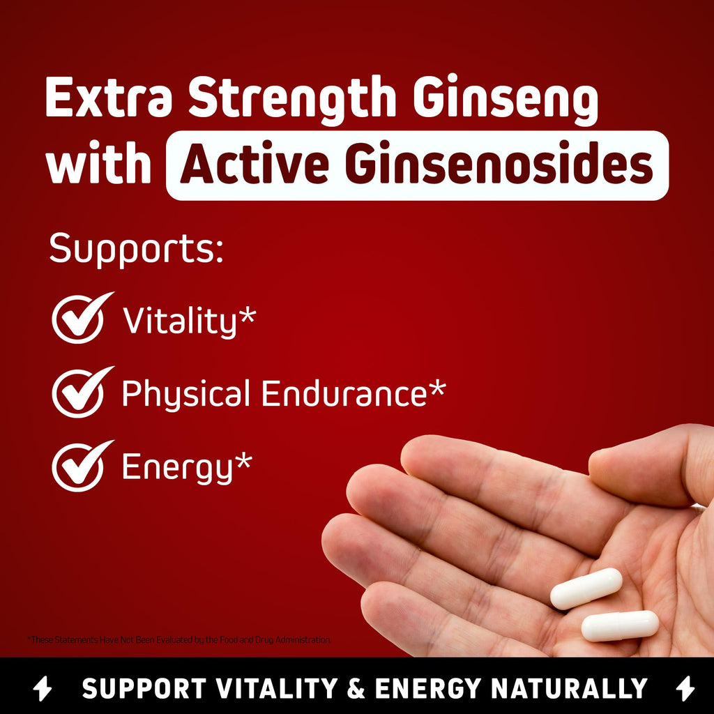 Herbtonics Korean Red Panax Ginseng 1500mg - Energy Supplement for Peak Performance, Focus & Vitality - High Potency Ginseng Root Extract - 120 Vegan Capsules Herbtonics Au supplements