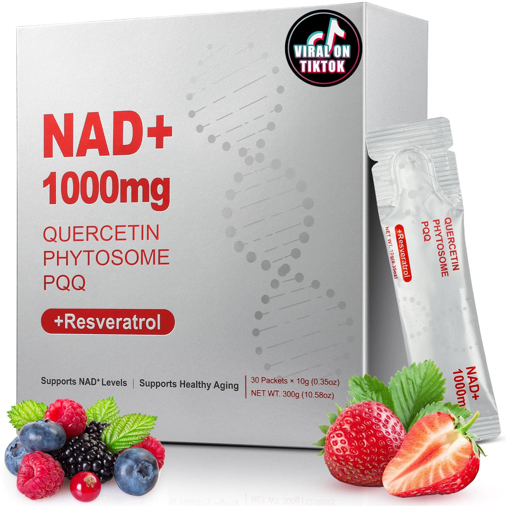 ZOROAHER 1000mg High-Potency NAD+ Liquid Supplement, Quercetin Phytosome & Resveratrol with PQQ, Boosts Cellular Energy