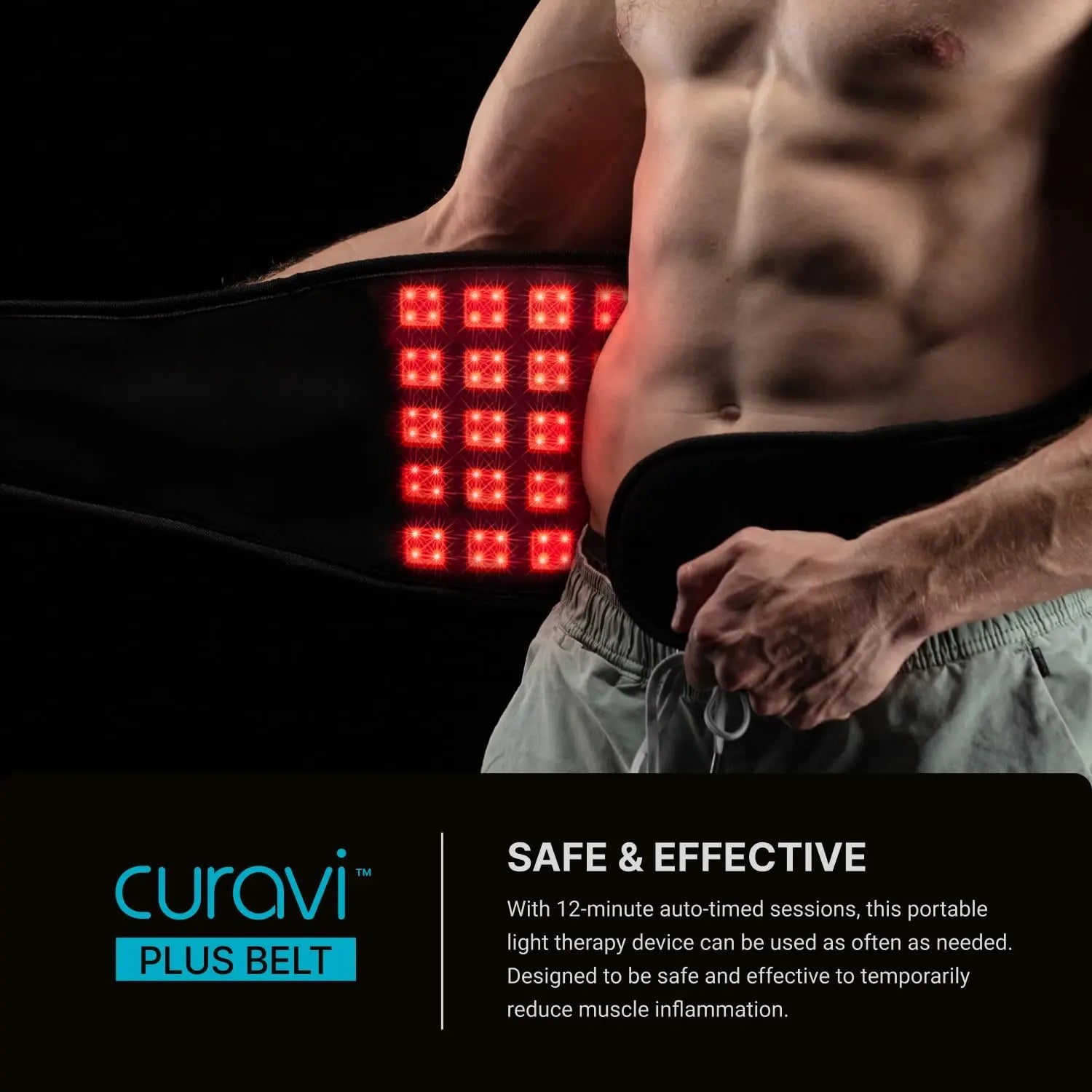 CURAVI Plus™ Wearable Red Light Therapy Belt for Lower Back Pain Relief - 160 Diodes - Safe and Effective CURAVI Au supplements
