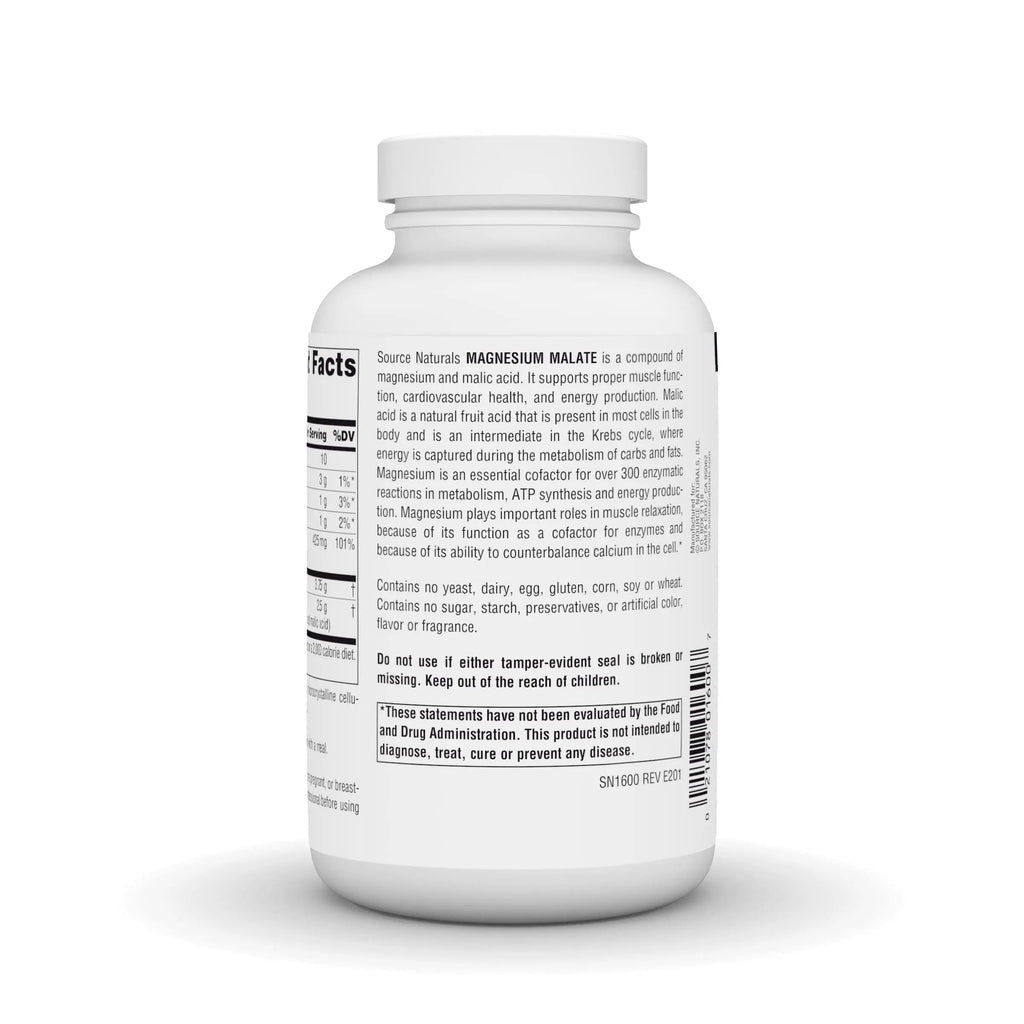 Source Naturals Magnesium Malate, Magnesium Malic Acid Supplement, Non GMO, 3750 MG Source Naturals Au supplements