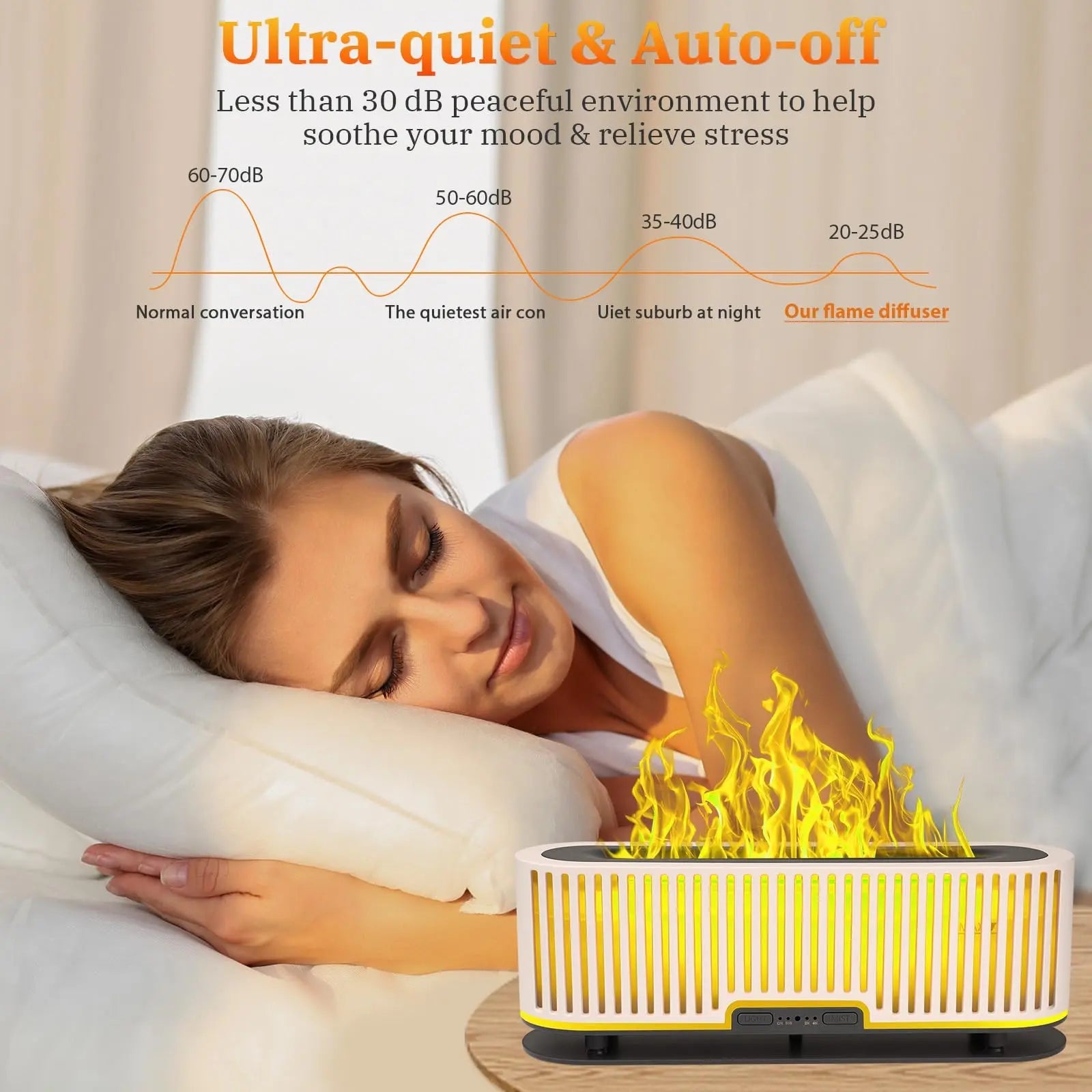 Comfynest Colorful Flame Air Aroma Diffuser Humidifier 7 Flame Colors,200ml Essential Oil Comfynest Au supplements