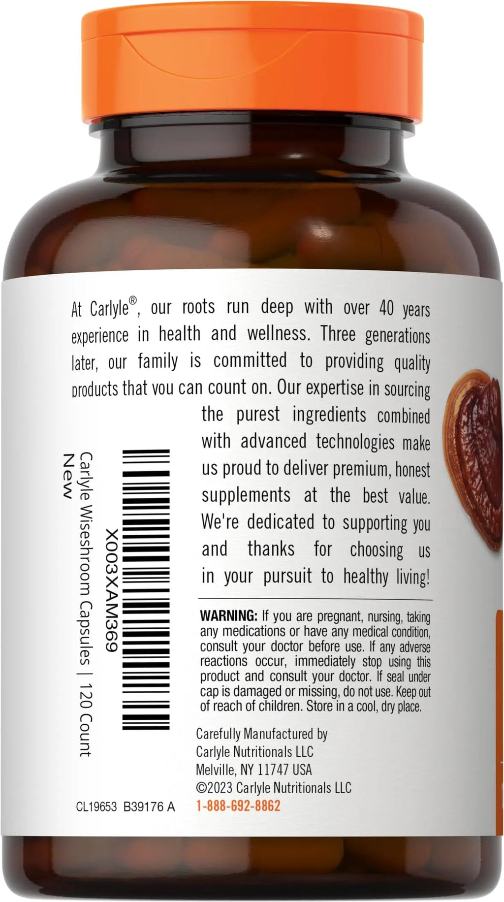 Carlyle Reishi Mushroom Capsules 5000 mg |120 Count | Non-GMO and Gluten Free Extract Carlyle Au supplements