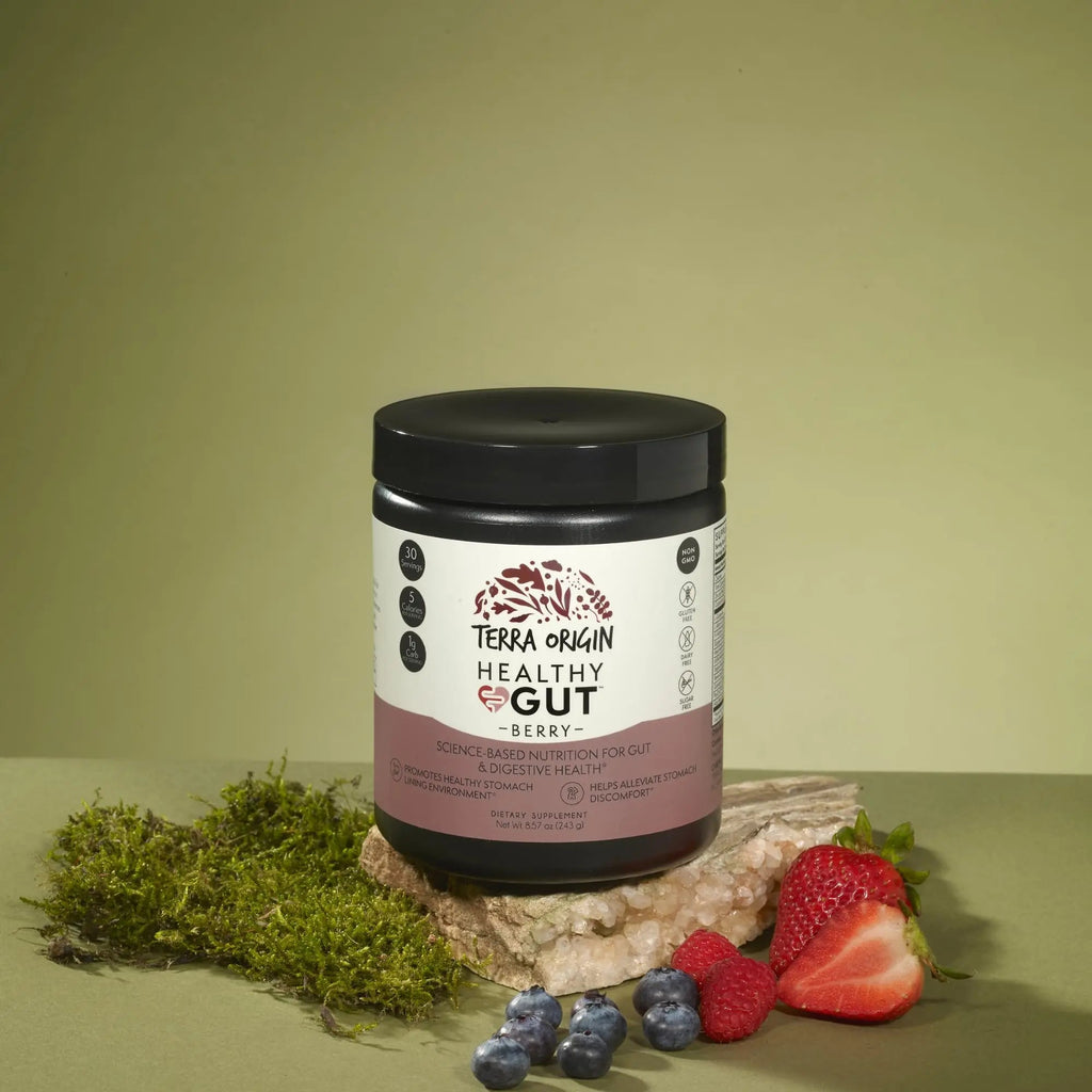 TERRA ORIGIN Healthy Gut Powder (Berry Flavor) |30-Servings with L-Glutamine, Zinc, Glucosamine, Slippery Elm Bark, Marshmallow Root and More! TERRA ORIGIN Au supplements