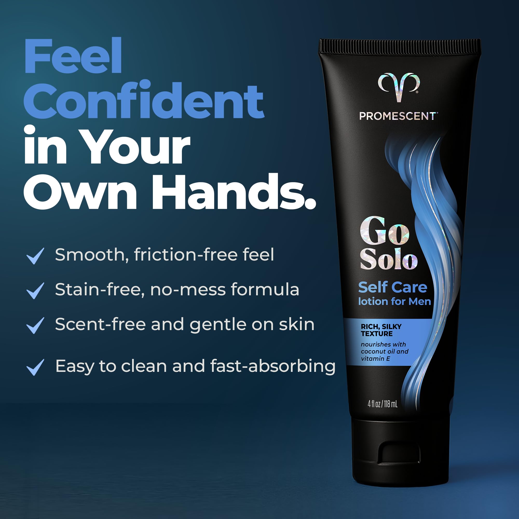 Promescent Go Solo Lotion for Men, Natural Unscented Moisturizing Ingredients with Coconut Oil and Sweet Almond Oil, Creamy Natural Texture, Fast-Absorbing, Made in the USA, 4 fl oz Promescent Au supplements