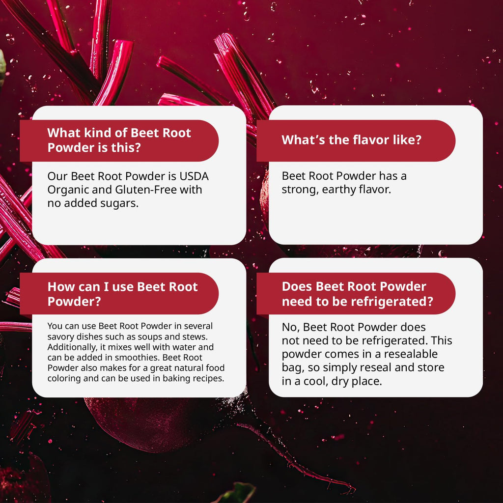 Kate Naturals Organic Beet Root Powder for Smoothies, Baking & Juice. Raw Beetroot Superfood & Natural Red Food Coloring