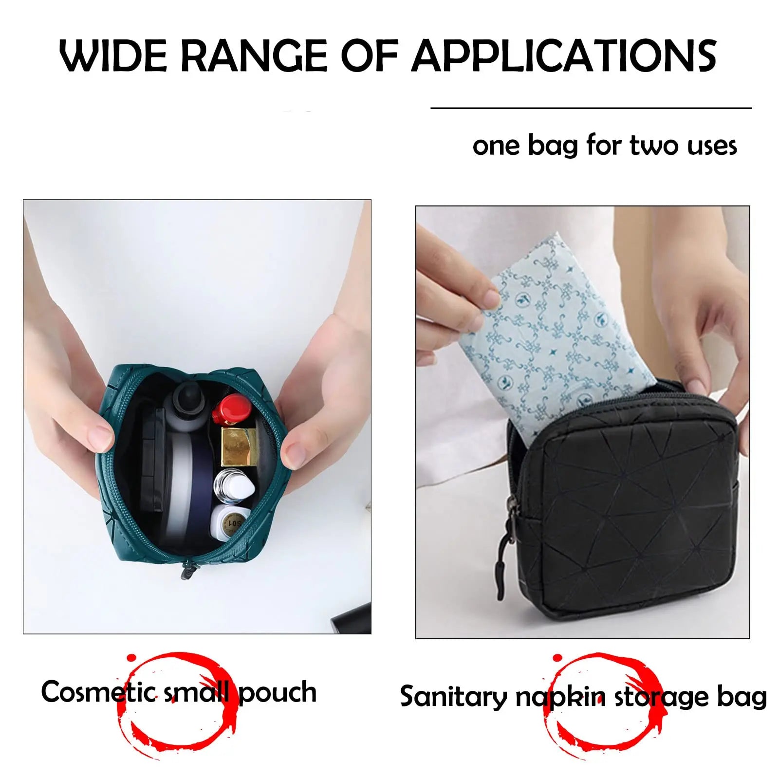CCLEOOCOO Sanitary Napkin Storage Bag,Leather Waterproof Feminine First Period Bag with Zipper CCLEOOCOO Au supplements