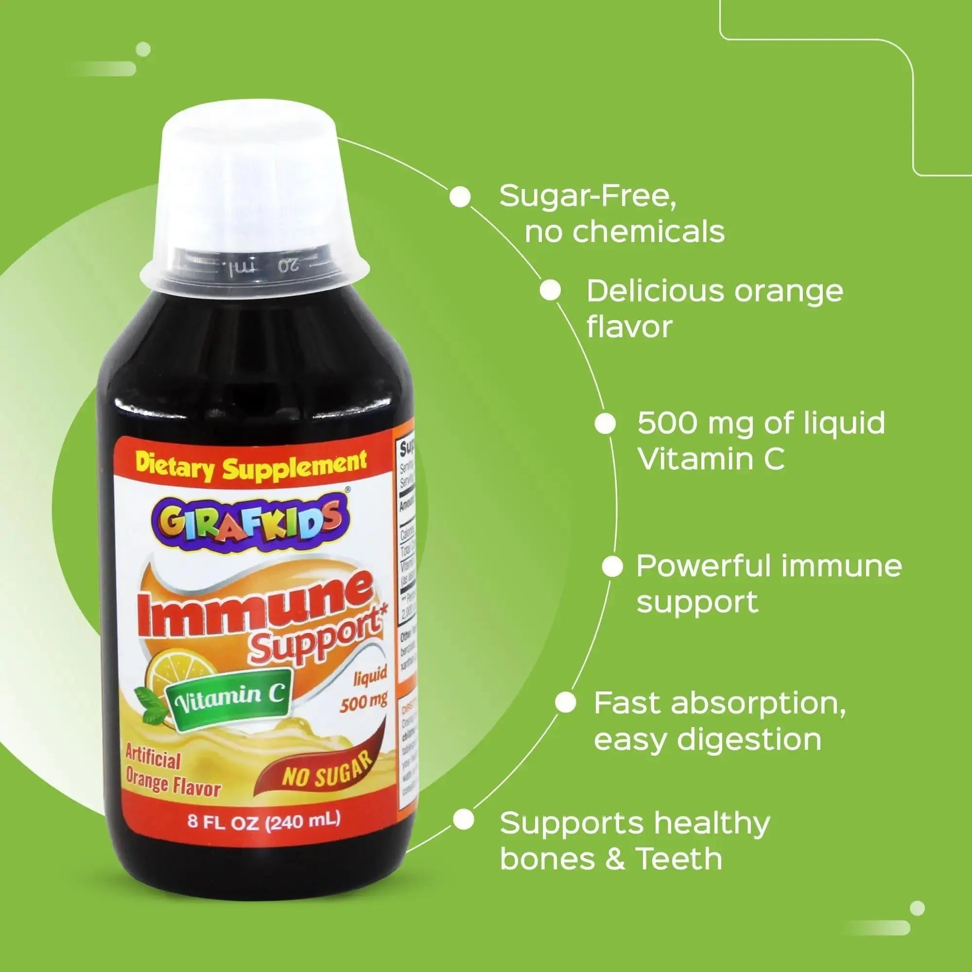 GirafKids Multivitamin Syrup + Liquid Vitamin C Bundle for Kids Ages 4+ | Omega-3, Beta Glucan, Folic Acid & Antioxidant Support | Peach & Orange Flavors PHARMADEL Au supplements