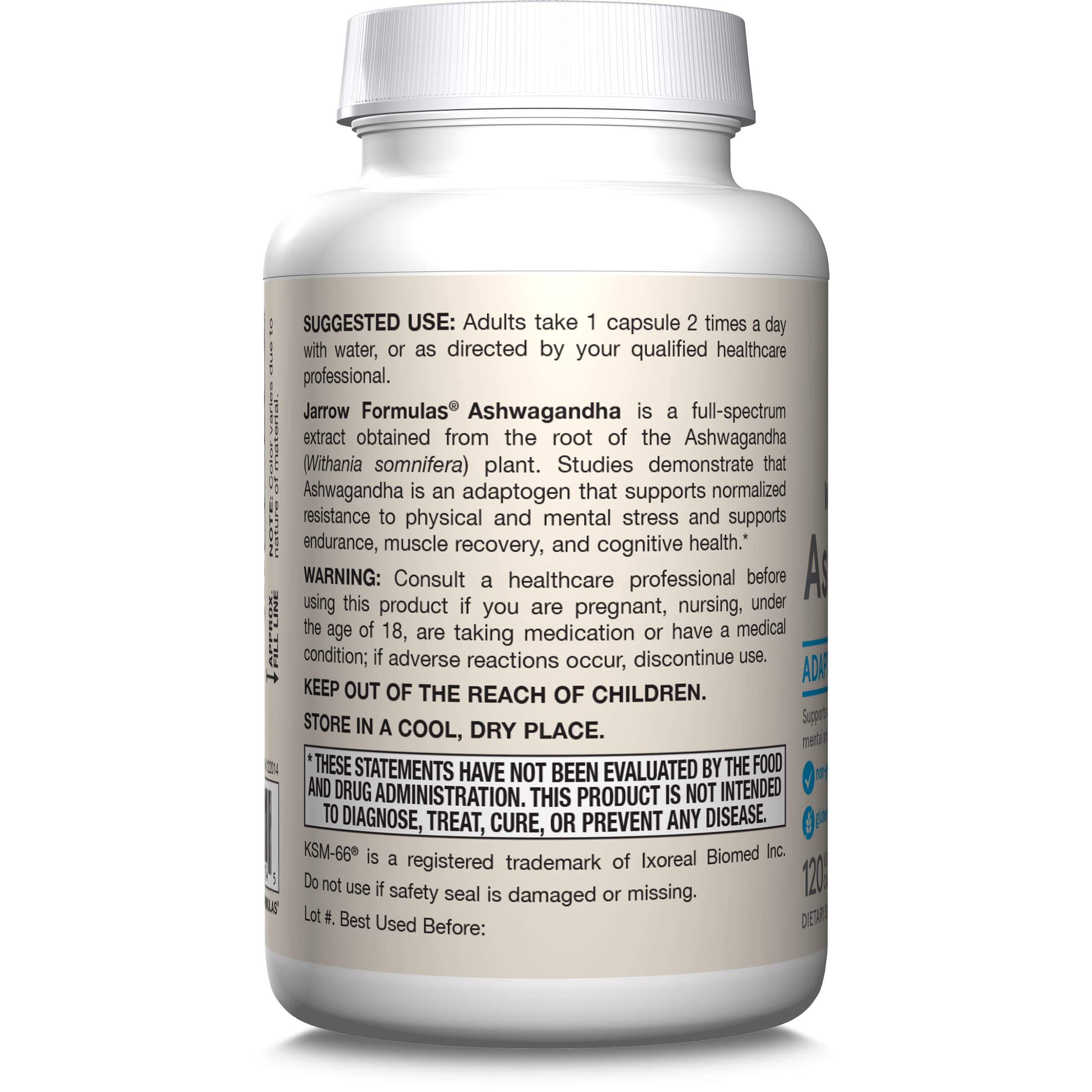 Jarrow Formulas Ashwagandha Capsules, 300 mg Supplement Supports Normalized Resistance to Mental and Physical Stress, 120 Veggie Capsules, 60 Day Supply Jarrow Formulas Au supplements