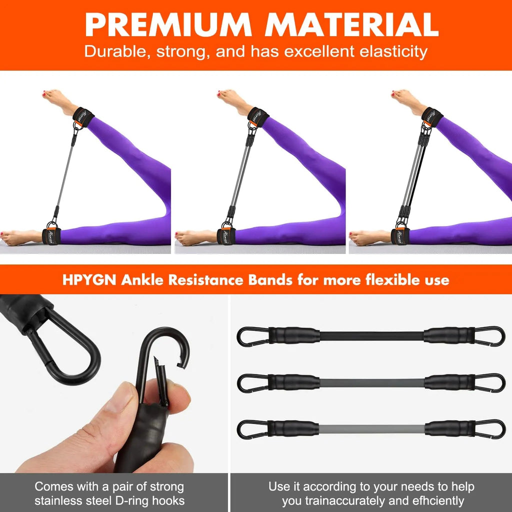 Ankle Resistance Bands with Cuffs for Leg and Glute Training - Exercise Equipment HPYGN Au supplements