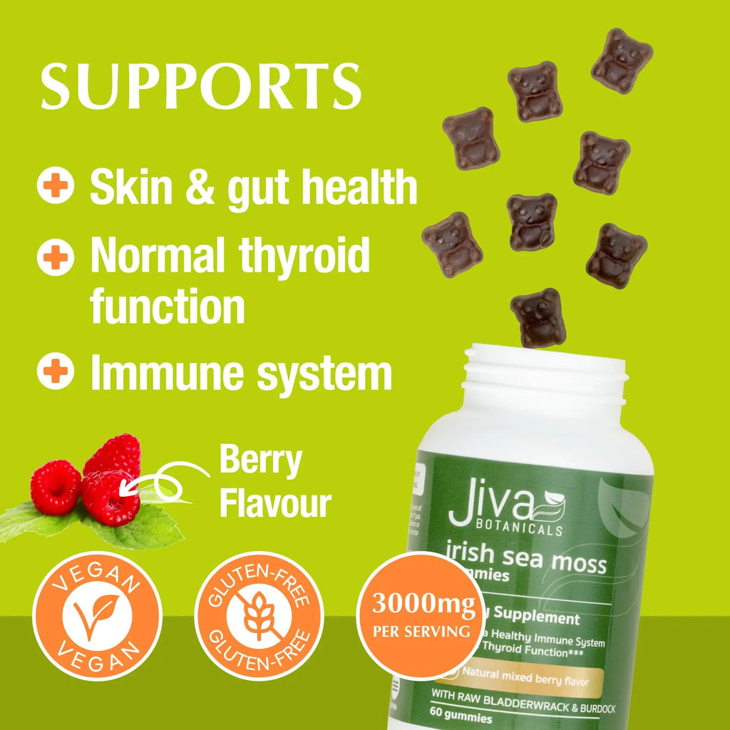 Jiva Botanicals - Irish Sea Moss Gummies with Bladderwrack & Burdock Root 3000mg Jiva Botanicals Au supplements
