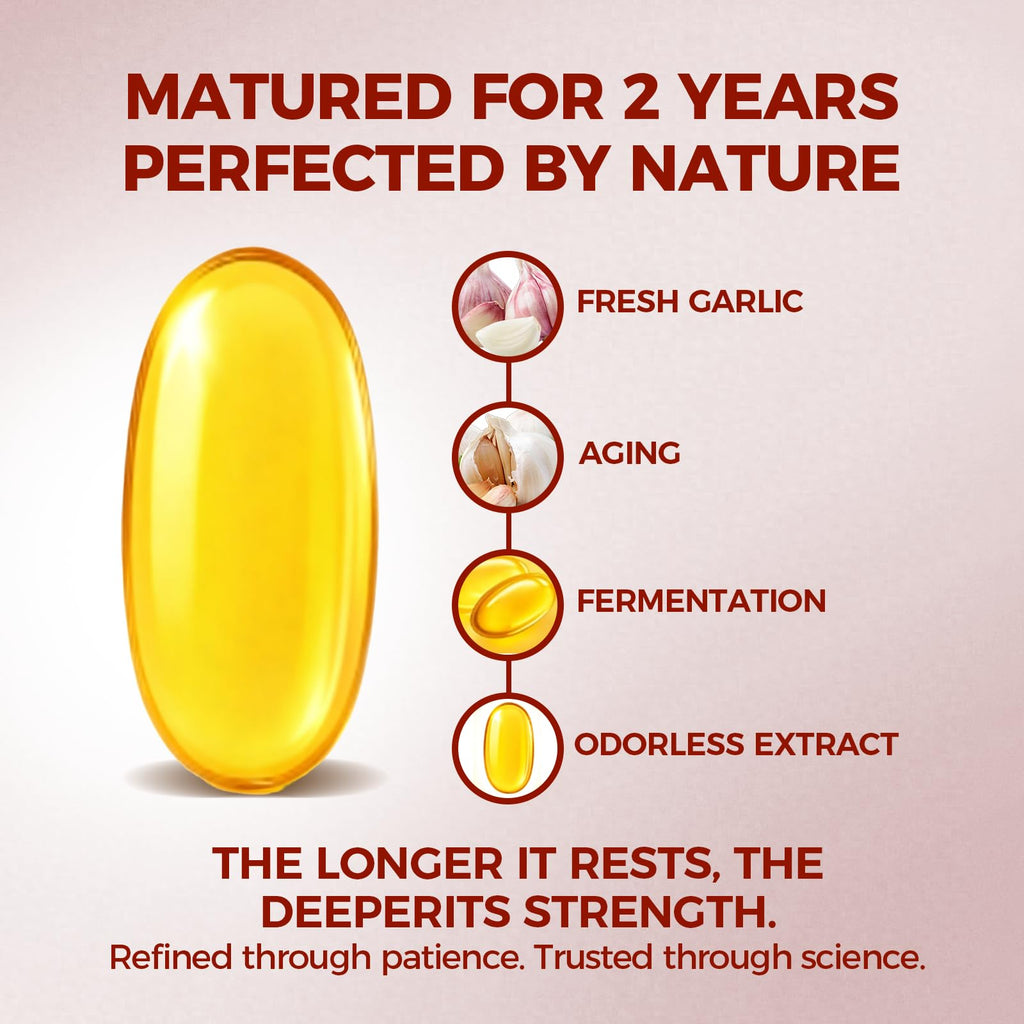 ELARE Aged Garlic Extract Capsules, Odorless Garlic 15:1 Extract Formula - 600 Count, Garlic Supplement, 2-Year Matured