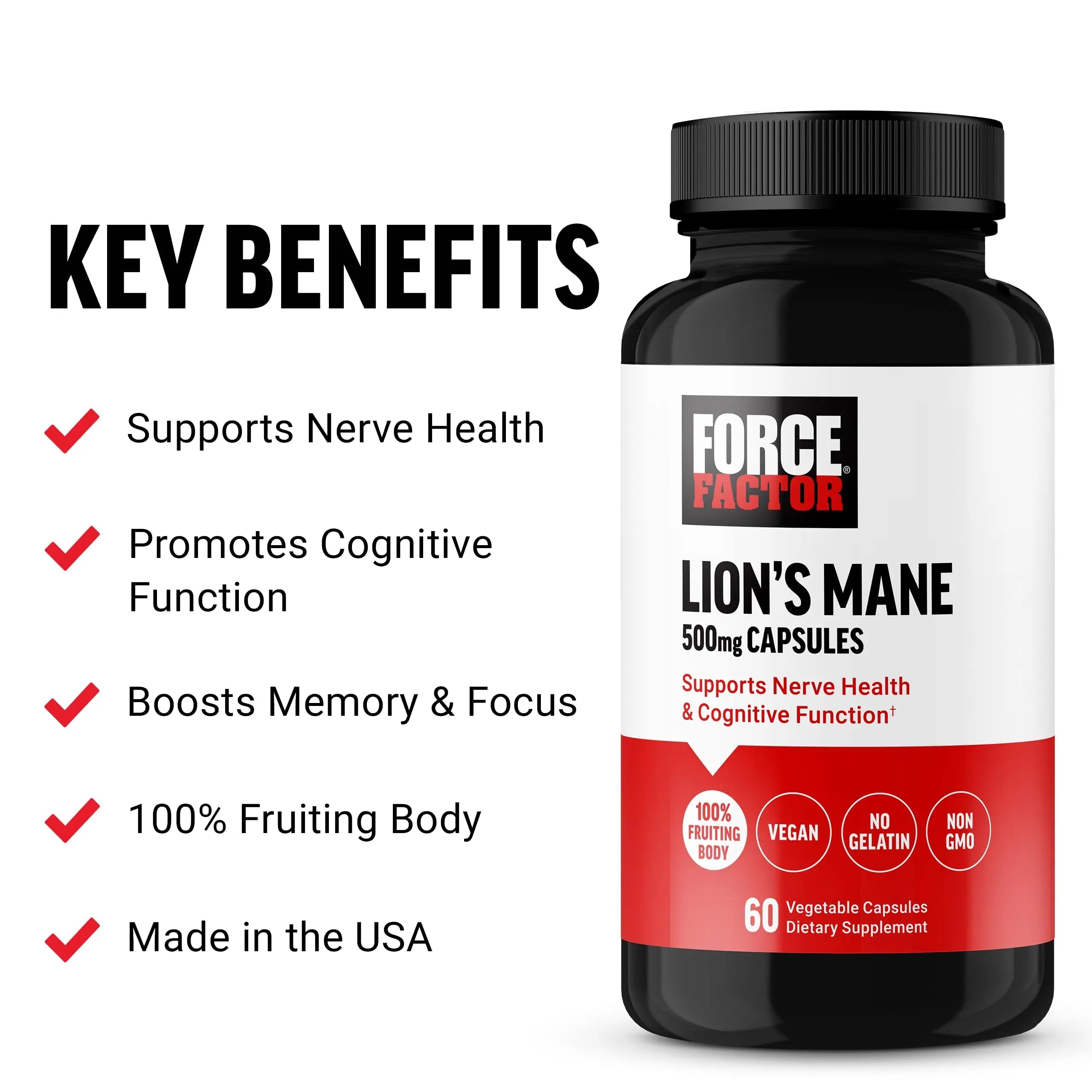Force Factor Lion’s Mane Supplement Capsules, Memory & Focus Supplement Force Factor Au supplements