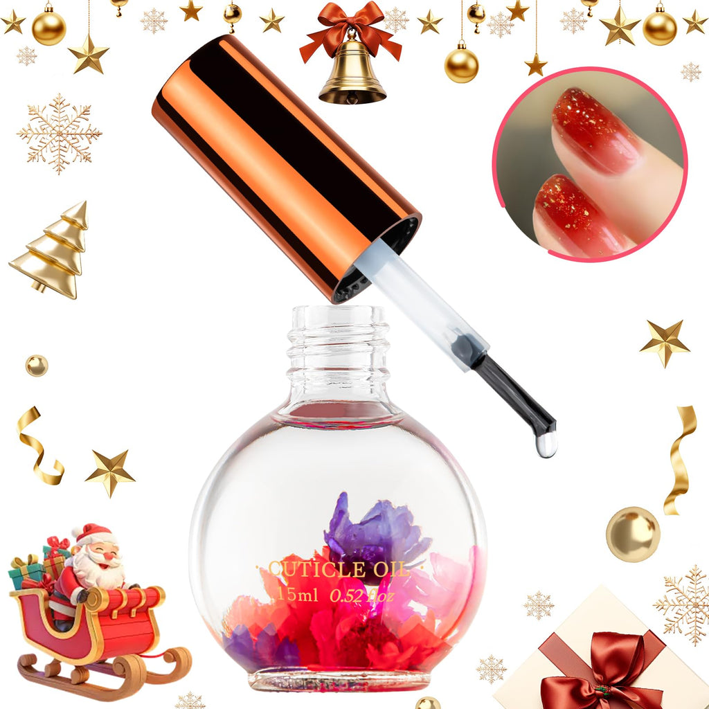 JIASHENG Cuticle Oil, Scented Cuticle Nail Oil Infused with Real Flowers, Hydrates, Moisturizes, Strengthens, Repairs