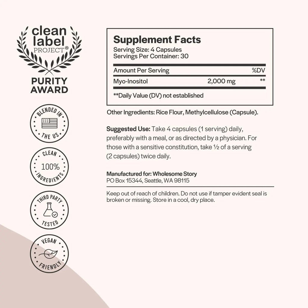 Pure Inositol Supplement | Myo-Inositol Supplement | Inositol Powder Capsules Wholesome Story Au supplements