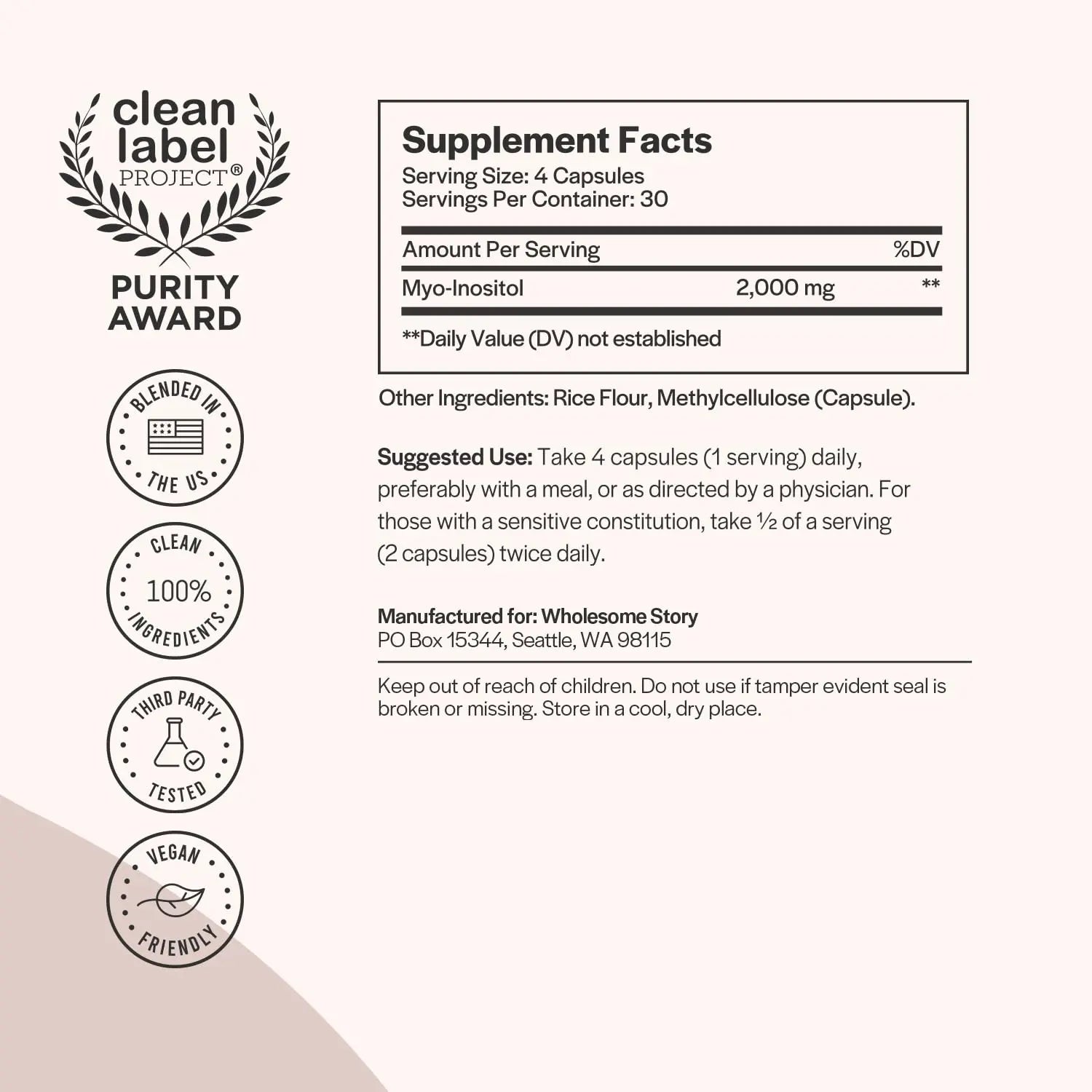 Pure Inositol Supplement | Myo-Inositol Supplement | Inositol Powder Capsules Wholesome Story Au supplements