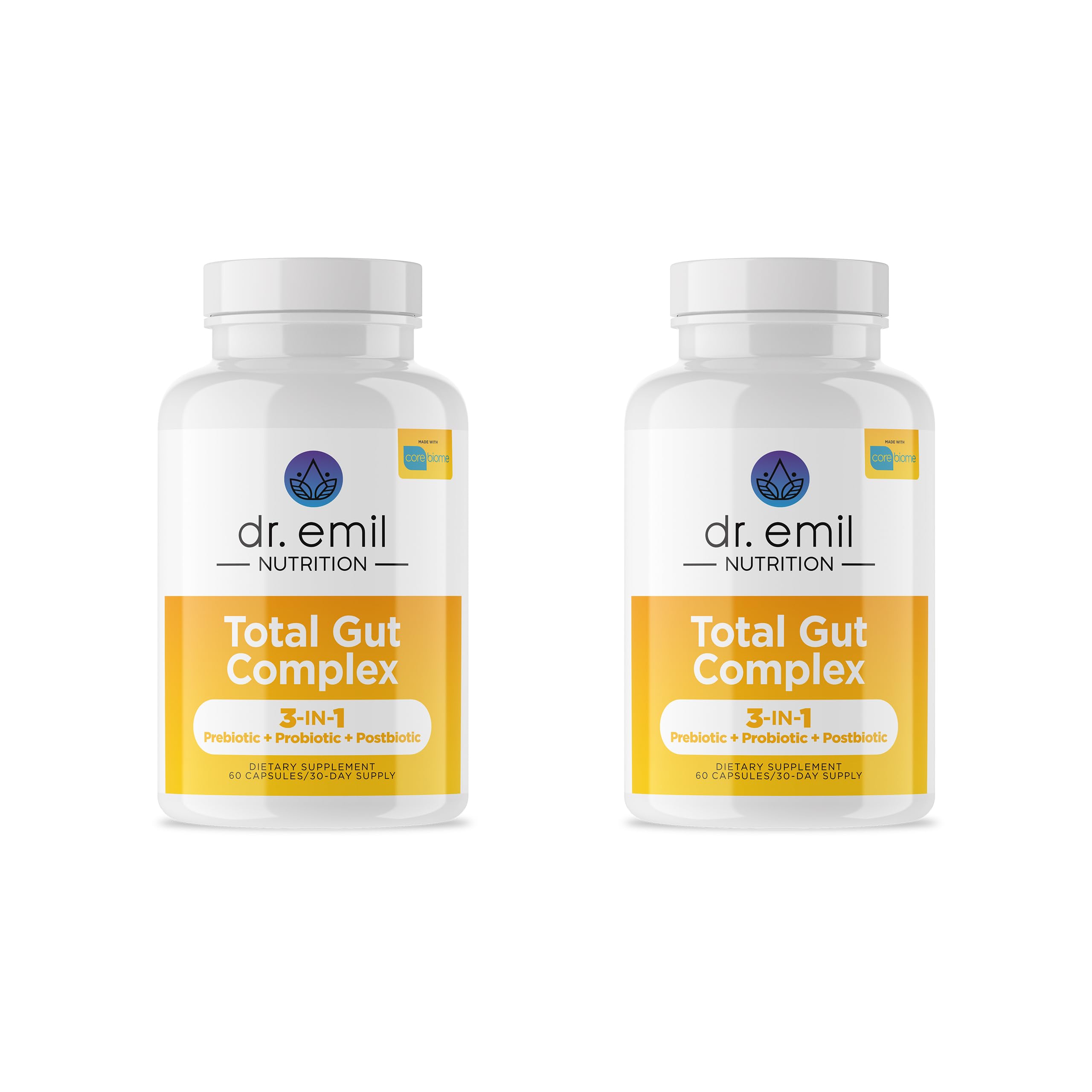 DR. EMIL NUTRITION Women & Men Total Gut Health Complex | Prebiotic + Probiotic + Postbiotic Gut Health Supplements