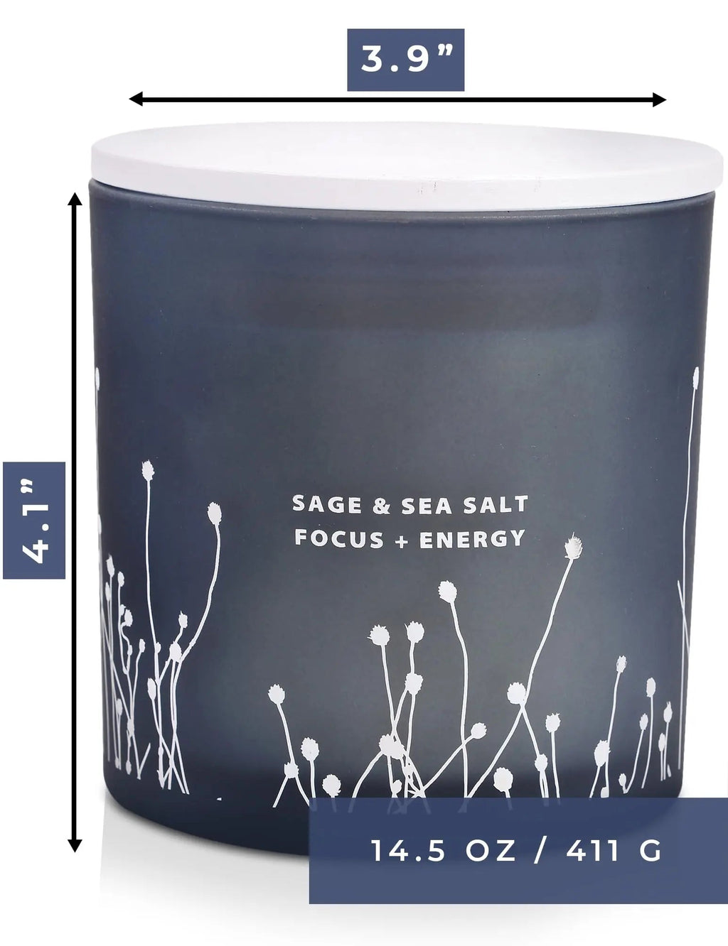 White Sage Sea Salt 3 Wick Candle 14.5 oz | Sage Candles for Cleansing House | Large Soy Candles GIFTAWAY Au supplements
