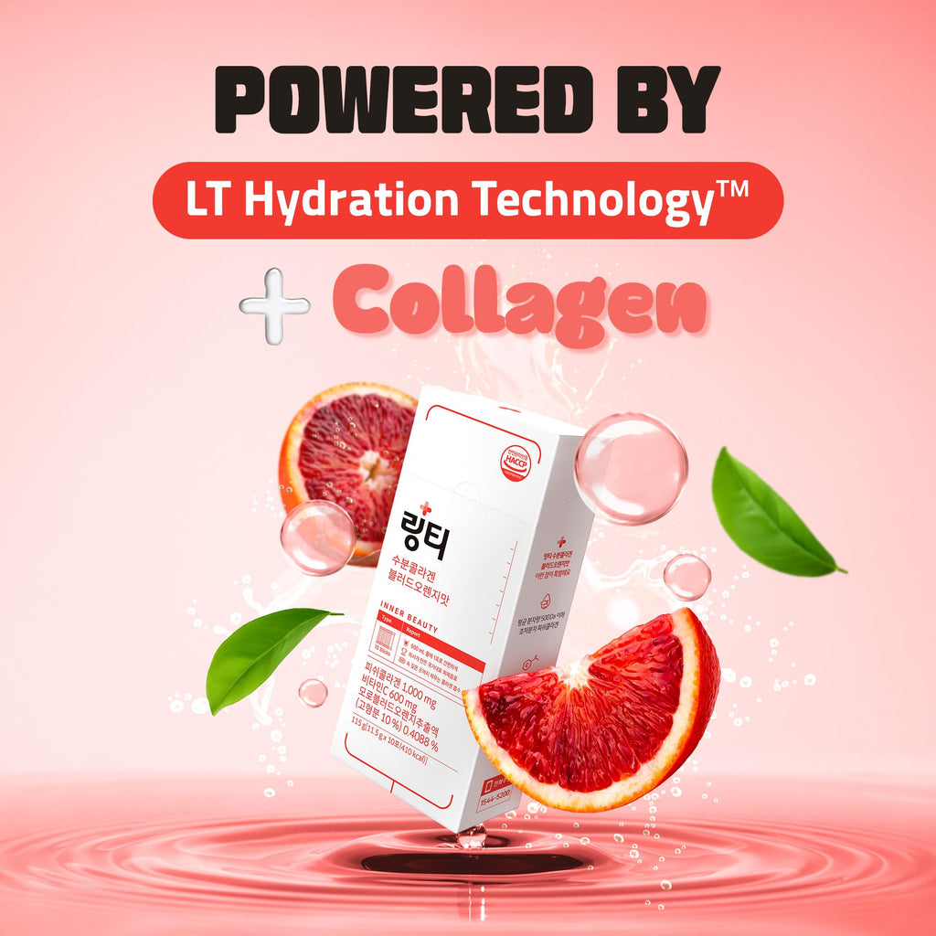 LINGTEA Doctor Developed Hydration Aqua Collagen Drink Mix -Blood Orange Flavor | 1,000mg Ultra-Micro Collagen | Maximum Absorption | Rapid Hydration | Vitamin C | Anti-Aging | Skin Health | 10 Count LINGTEA Au supplements