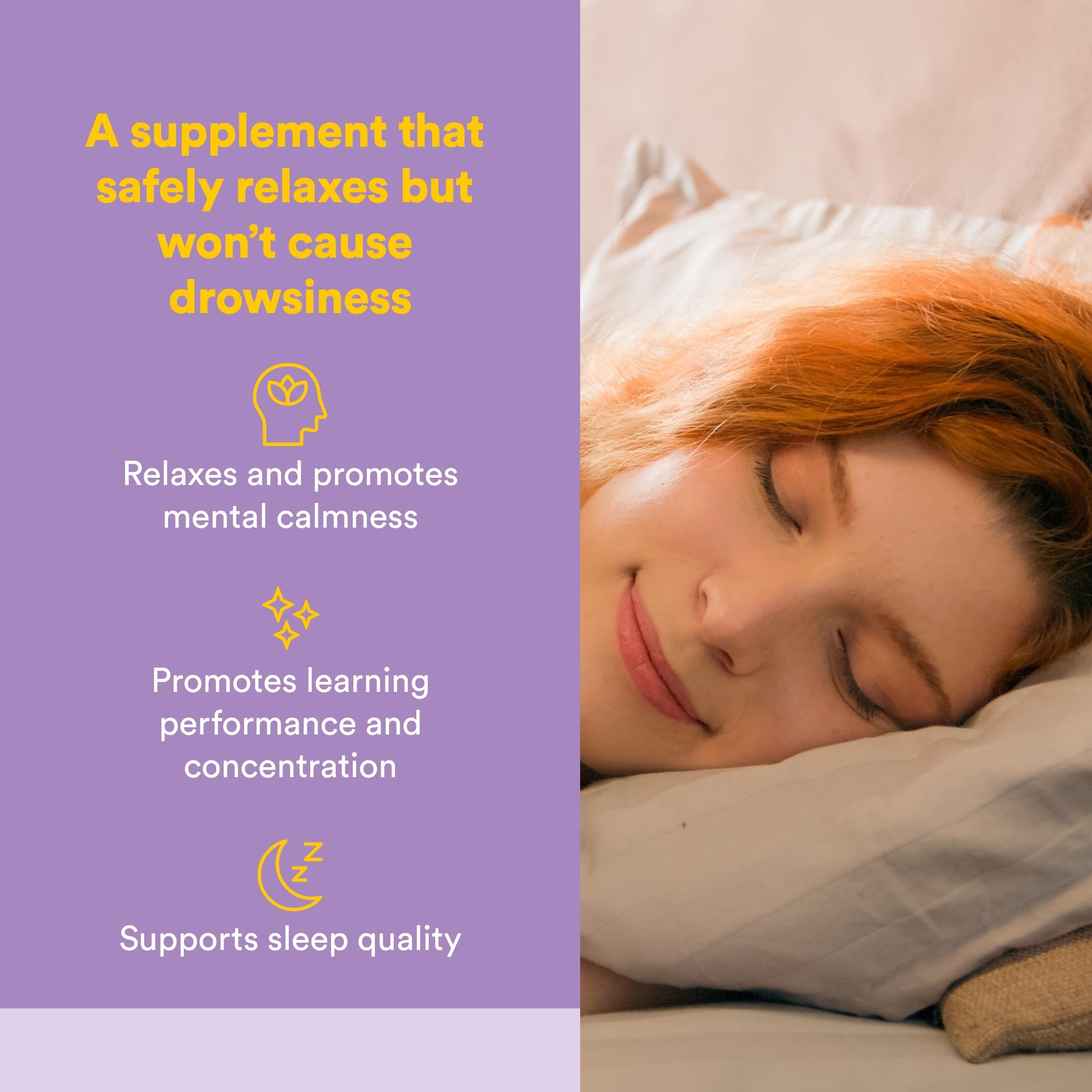 Natural Factors Suntheanine L-Theanine 100 mg - Health Supplement for Calm Outlook - L-Theanine Supplement Supports Relaxing Sleep & Aids Against Drowsiness