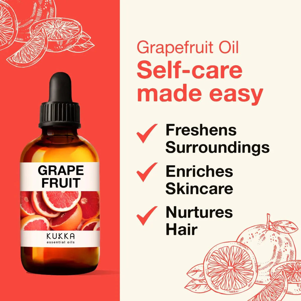 Kukka Grapefruit Essential Oil for Diffuser - 100% Natural Grapefruit Essential Oil for Skin KUKKA essential oils Au supplements