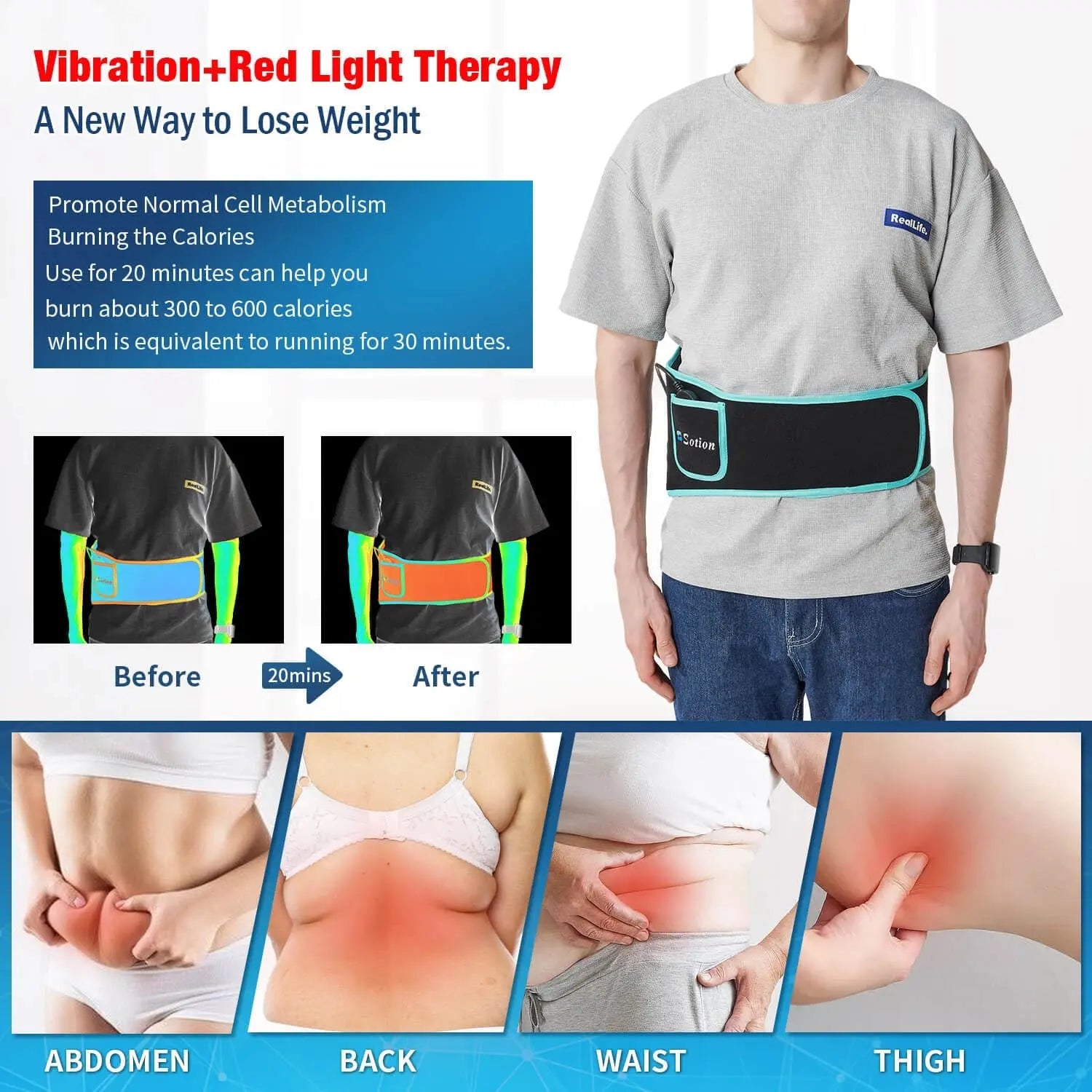 Sotion Red Light Therapy Belt with Massage-Red Light Therapy for Body&Near Infrared Light Therapy comrelax Au supplements