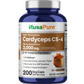 NusaPure Cordyceps 20:1 Extract, 150 mg Equivalent to 3,000mg 200 Veggie Capsules (Sinensis CS-4, Non-GMO, Vegan) Bioperine NusaPure Au supplements