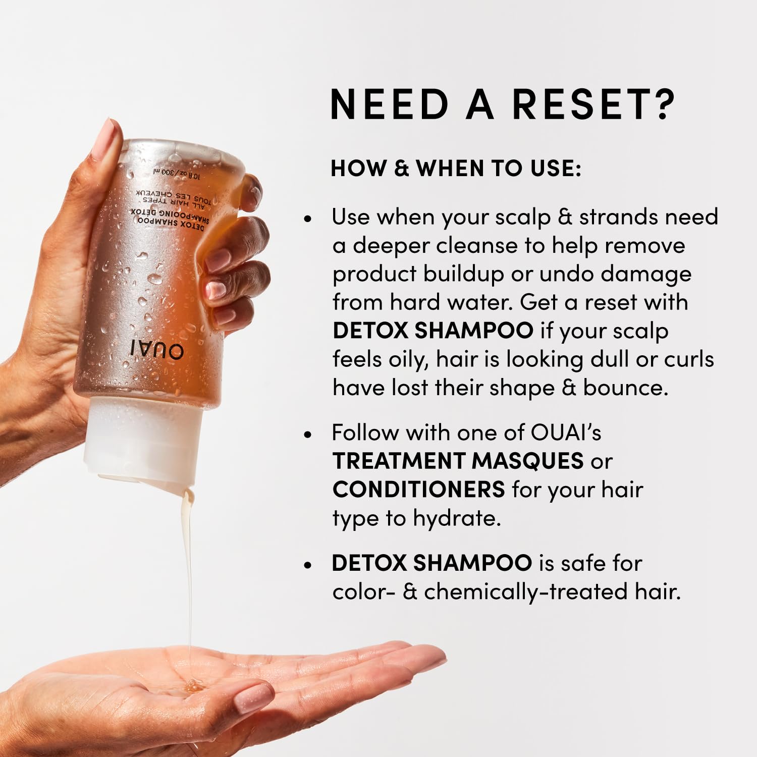 OUAI Detox Shampoo Refill - Clarifying Shampoo for Build Up, Dirt, Oil, Product and Hard Water - Apple Cider Vinegar & Keratin for Clean, Refreshed Hair - Sulfate-Free Hair Care (32 oz) OUAI Au supplements