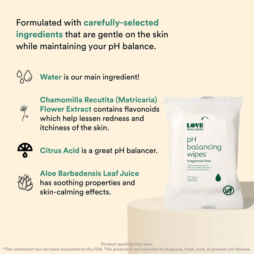 Love Wellness pH Balancing Wipes for Women | Feminine Hygiene for Cleansing with Aloe Vera Love Wellness Au supplements