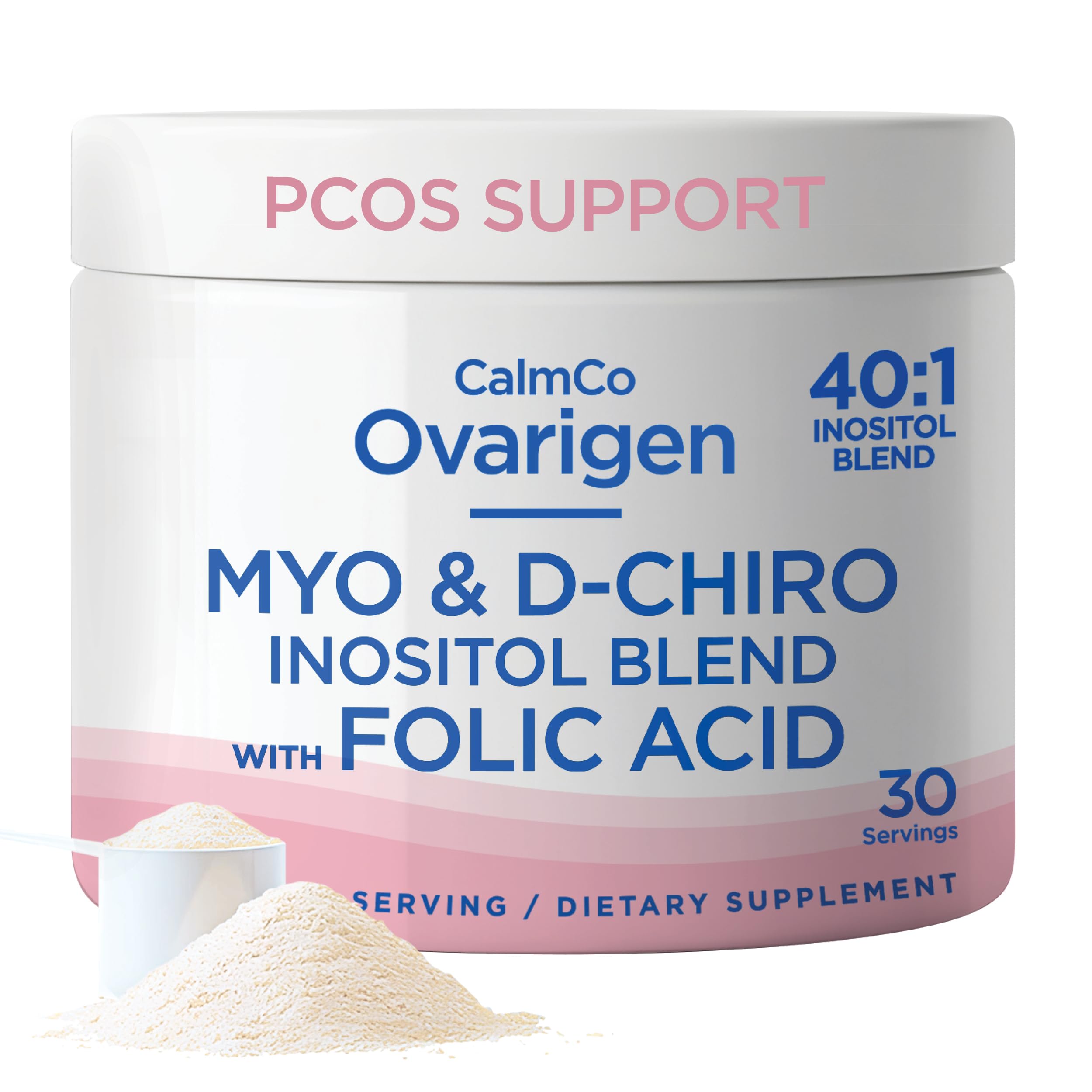 CalmCo Ovarigen Myo-Inositol & D-Chiro Inositol Supplement for Women – 40:1 Inositol Powder with Folic Acid, Fertility Supplements for PCOS, Hormone Balance and Ovarian Support (30 Servings) CalmCo Au supplements