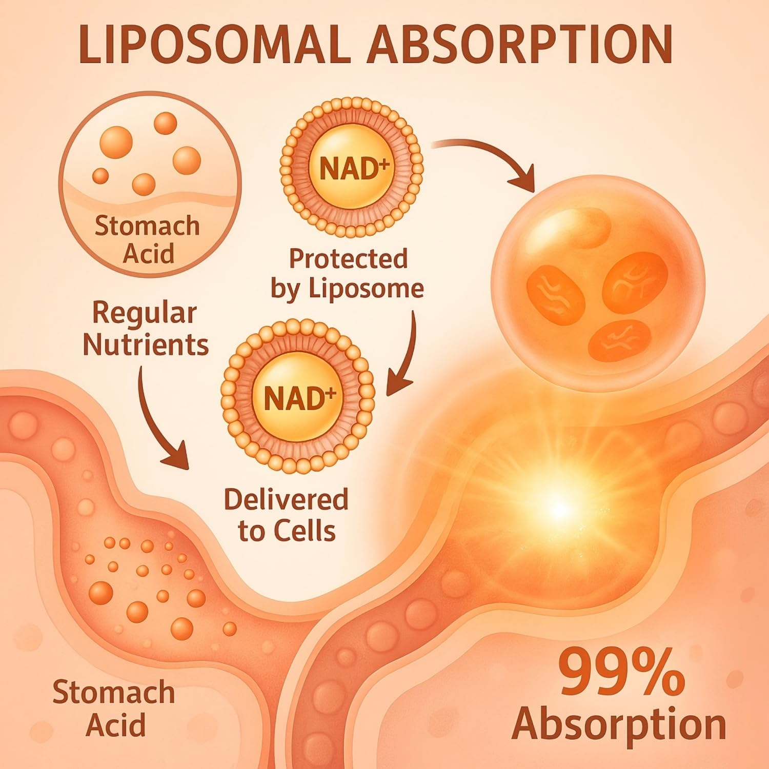 LIGUSTERI 1500 MG Liposomal NAD+, 98%+ Absorption, NAD+ Supplement for Women & Men with TMG, for Aging Defense, Cellular Energy, Heart & Brain Function, Longevity, 120 Softgels LIGUSTERI Au supplements