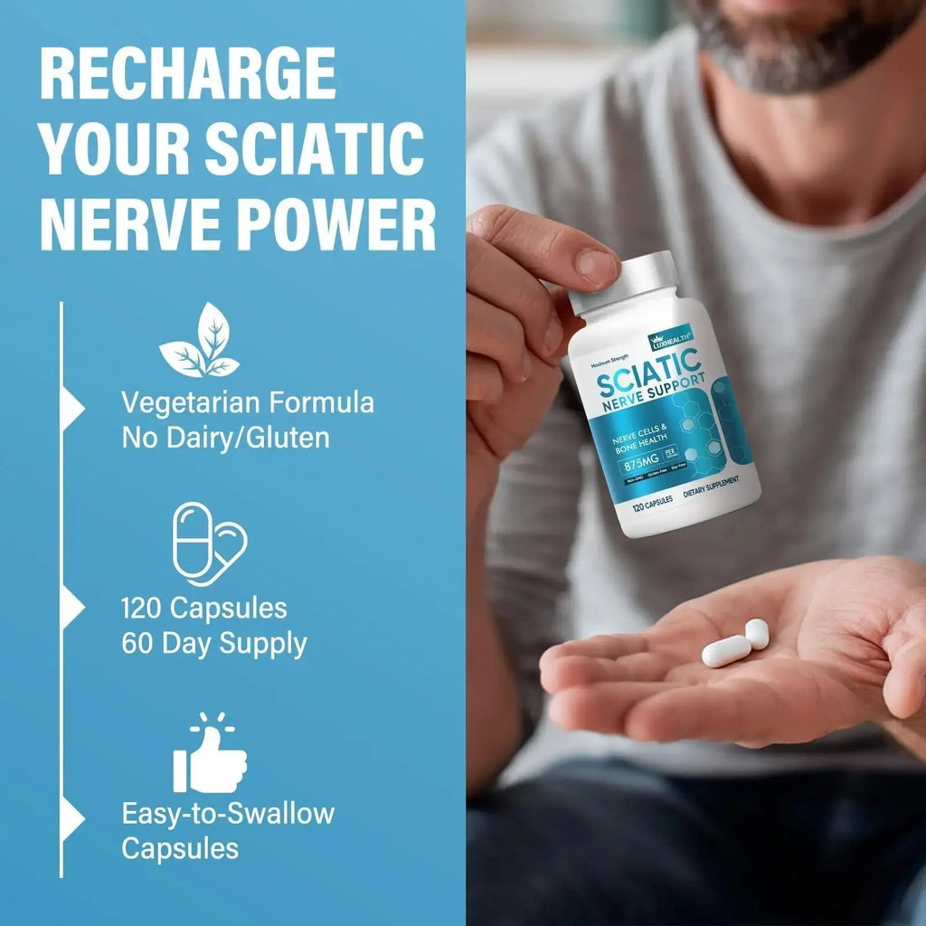 Sciatic Nerve Support Supplement, 120 Capsules Nerve Savior for Neuropathy, Premium Formula with Natural Botanical & Vitamin Complex Vivaherbal Au supplements