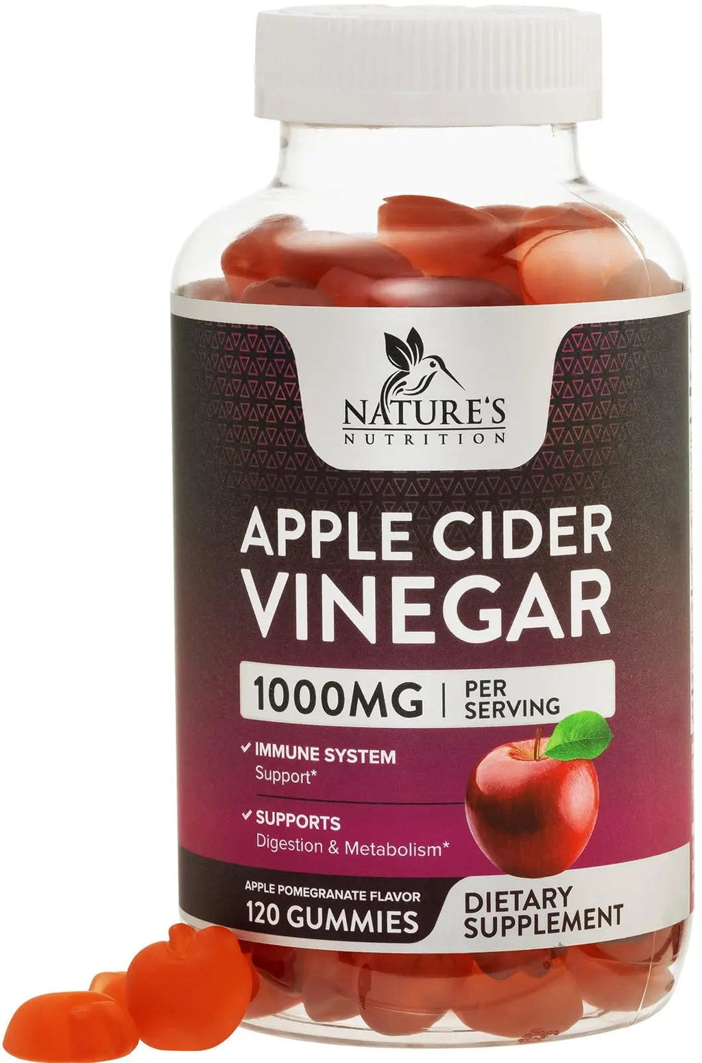 Nature's Nutrition Apple Vinegar Gummy for Weight Loss 1000mg - Vegan Apple Cider Vinegar Nature's Nutrition Au supplements