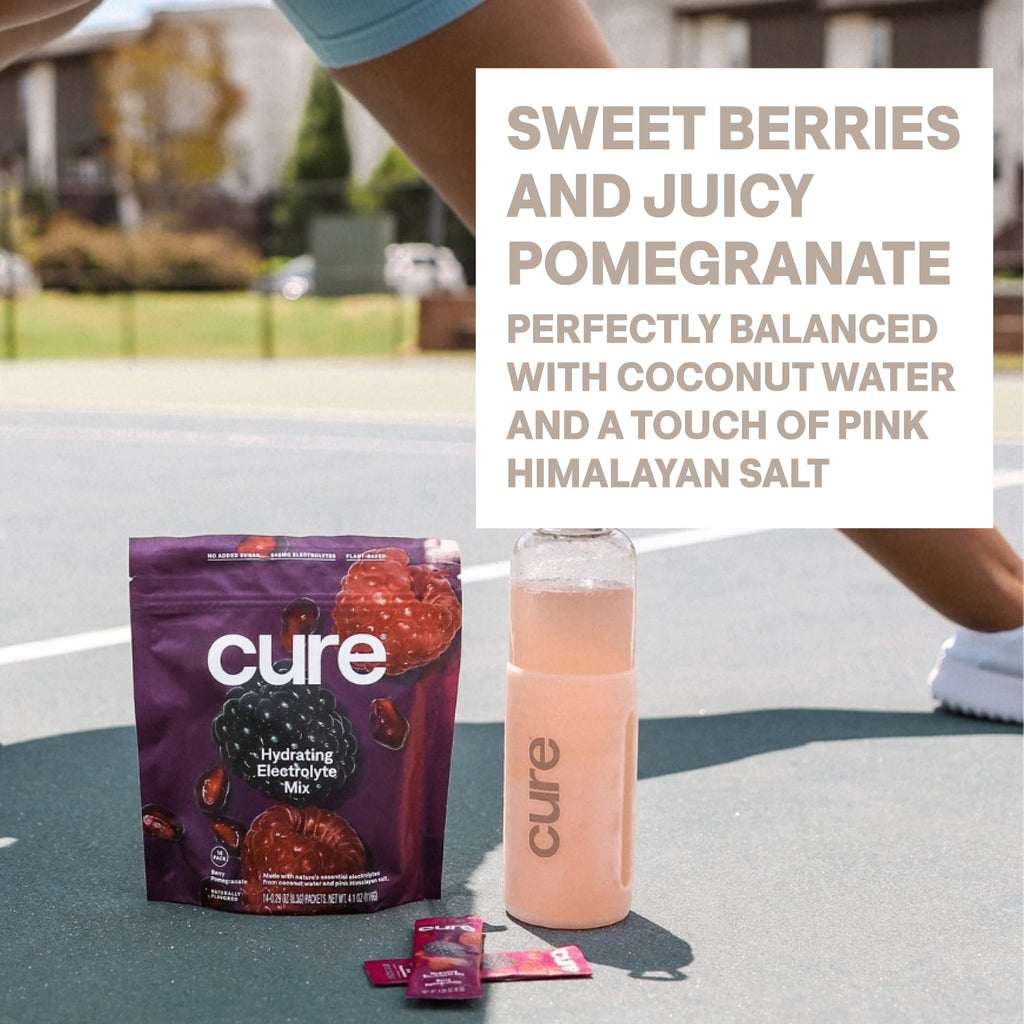 Cure Hydration | Plant-Based Electrolyte Drink Mix | No Added Sugar | FSA-HSA | Dehydration Relief Powder Made with Coconut Water | Non-GMO | Vegan
