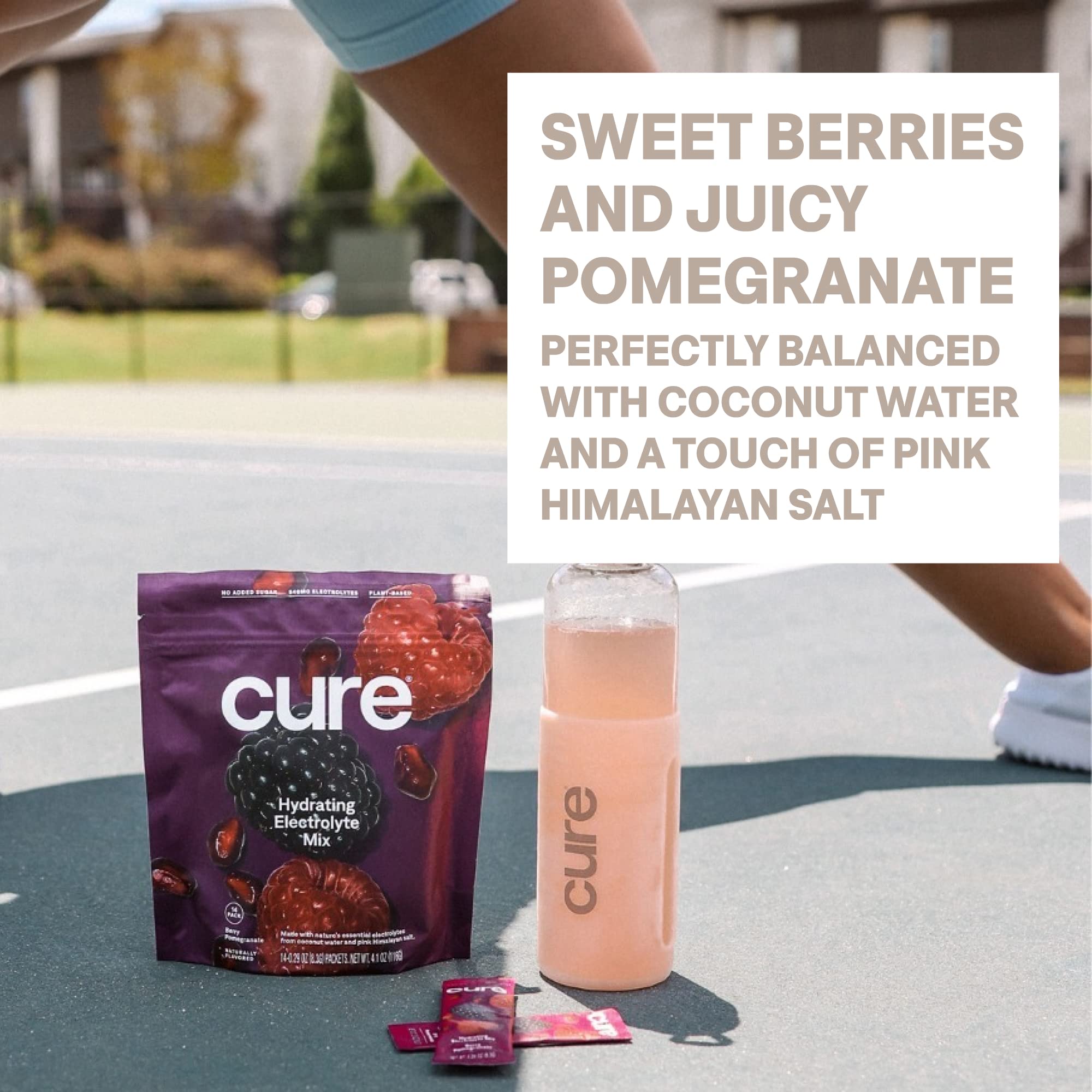 Cure Hydration | Plant-Based Electrolyte Drink Mix | No Added Sugar | FSA-HSA | Dehydration Relief Powder Made with Coconut Water | Non-GMO | Vegan