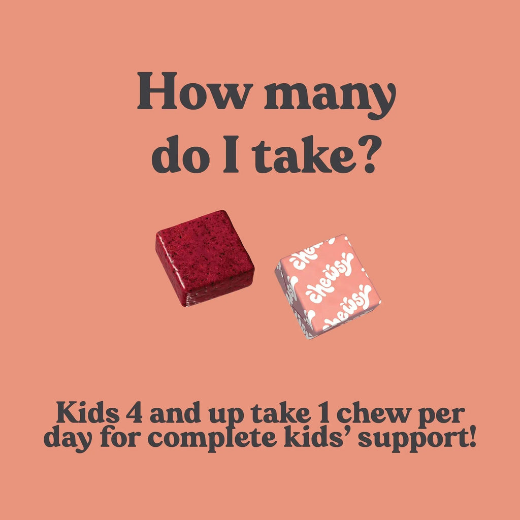 Chewsy Kids’ Multivitamin, Delicious Candy-Style Daily Vitamin Chews + Probiotics + Superfoods, Wild Berry Flavor Chewable Fruity Supplement Chews CHEWSY Au supplements