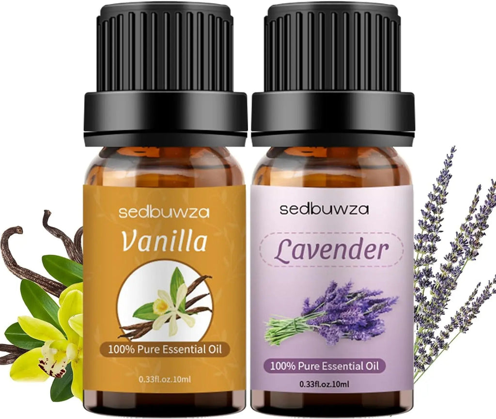 Sedbuwza Vanilla Oil Lavender Essential Oil Gift Set, 100% Pure Organic Fragrance Oil Set for Diffuser Sedbuwza Au supplements