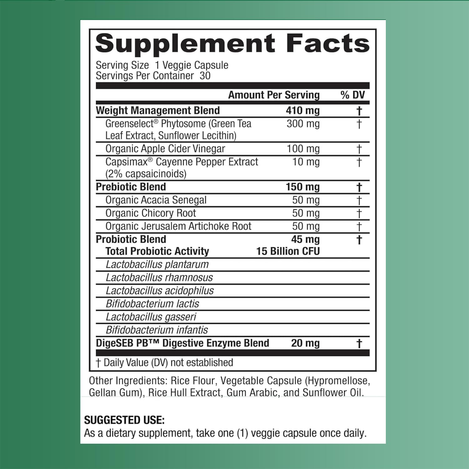 BIGJOHNLAB® - Probiotics for Weight Management & Bloating - 6 Probiotic Strains - Prebiotics - Key Ingredient Cayenne & Green Tea - Supports Gut Health - Weight Management for Women & Men - 30 CT BIGJOHNLAB Au supplements