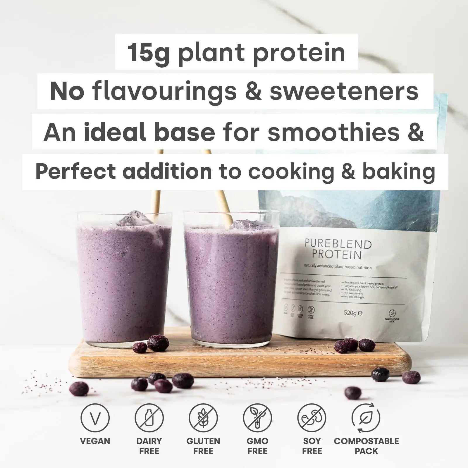 Form Pureblend Protein - Unflavoured and Unsweetened Vegan Protein Powder Form Au supplements