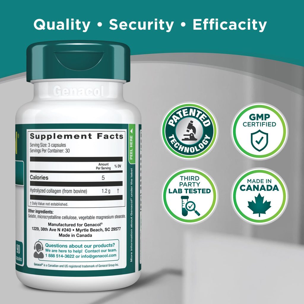 Collagen Peptides Joint Supplements for Men & Women by Genacol | Exclusive Hydrolyzed Collagen Pills | Helps Maintain Healthy Joints | Colageno Hidrolizado | Genacol Original 180 Capsules Genacol Au supplements
