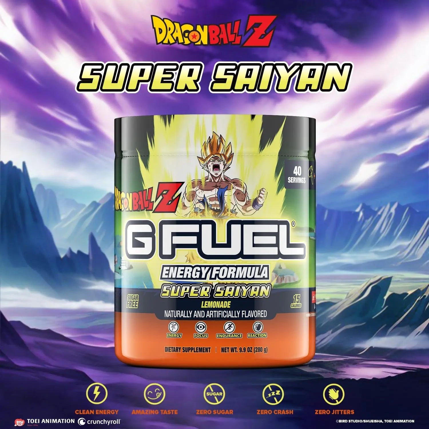 G fuel Dragon Ball Z Energy Powder, Sugar Free, Clean Caffeine Focus Supplement G fuel Au supplements