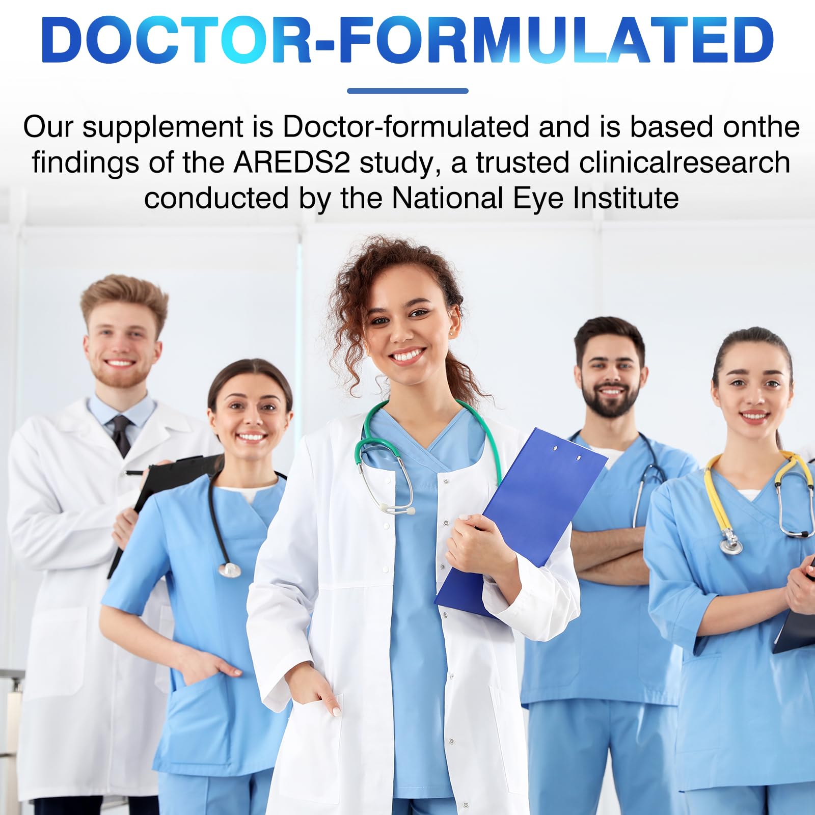 AREDS 2 Eye Vitamin & Mineral Supplement — Lutein and Zeaxanthin Supplement, Vitamin C & E, Zinc & Copper for Blue Light Protection, Eye Health Support