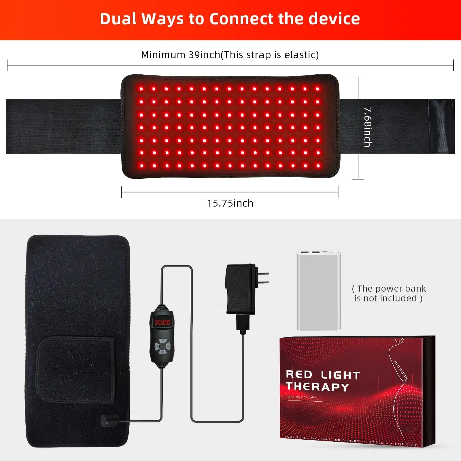 Red Light Therapy Infrared Light Therapy Heating Wrap Belt for Body Back Knee Shoulder Waist Muscle Pain AKYSUN Au supplements