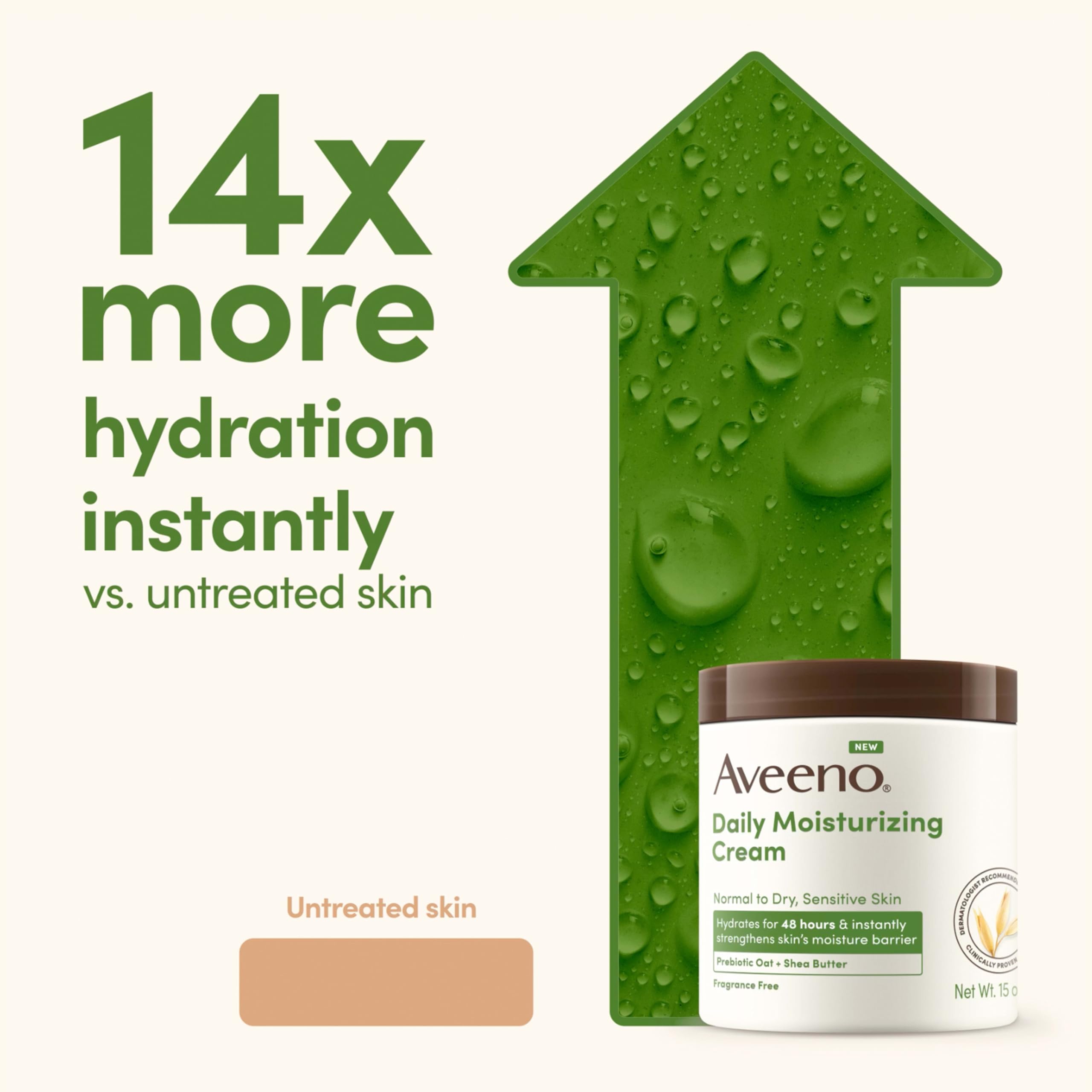 Aveeno Daily Moisturizing Cream with Prebiotic Oat & Shea Butter for Body, Face & Hands Moisturizer Cream