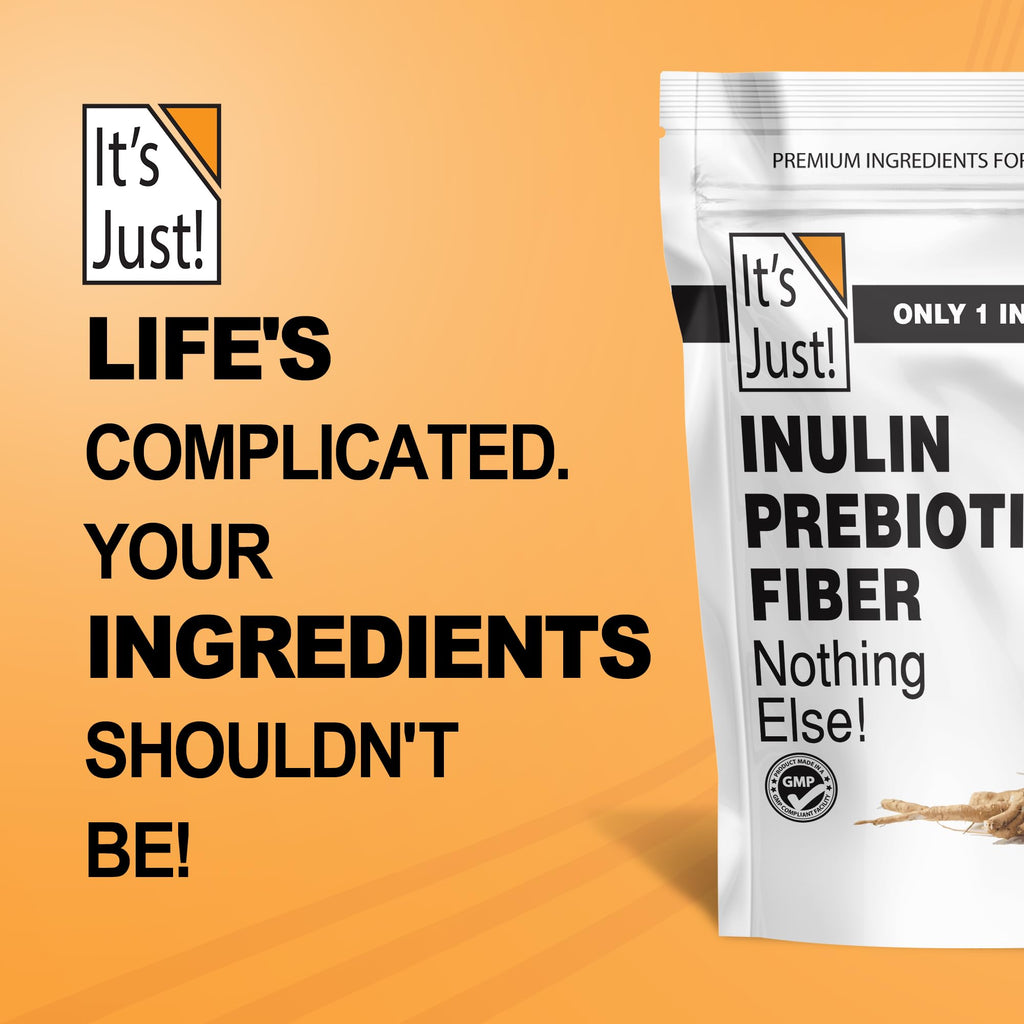 It's Just! - Inulin Prebiotic Fiber, Water Soluble, Chicory Root Powder, Promotes Gut Health, Made in USA, Product of Belgium, Vegan/Keto Friendly