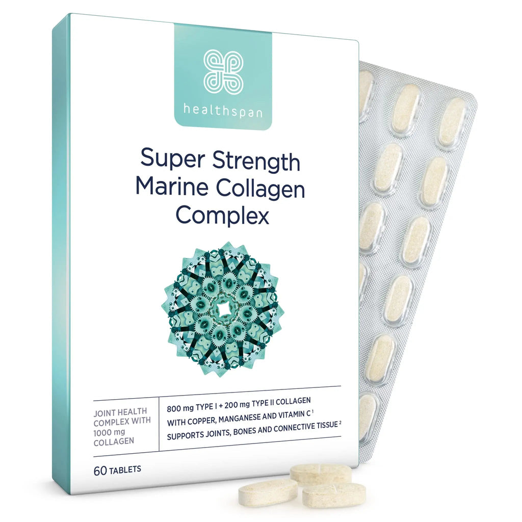 Healthspan 1,000mg Marine Collagen Complex 60 Tablets | 800mg Type I + 200mg Type II Collagen healthspan Au supplements