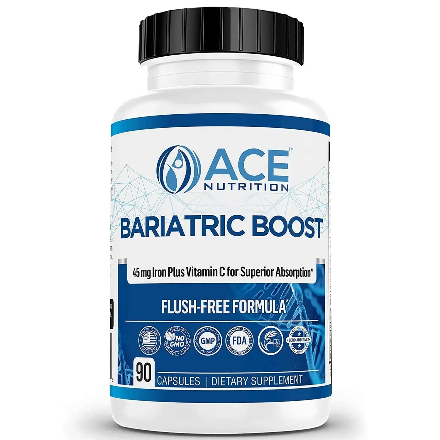 Bariatric Boost One-A-Day Multivitamin 90 Day Supply with 45mg Iron Post Gastric Bypass Sleeve Surgery | Non-GMO, Gluten Free, Bariatric Multivitamin Made in USA | ACE NUTRITION Au supplements