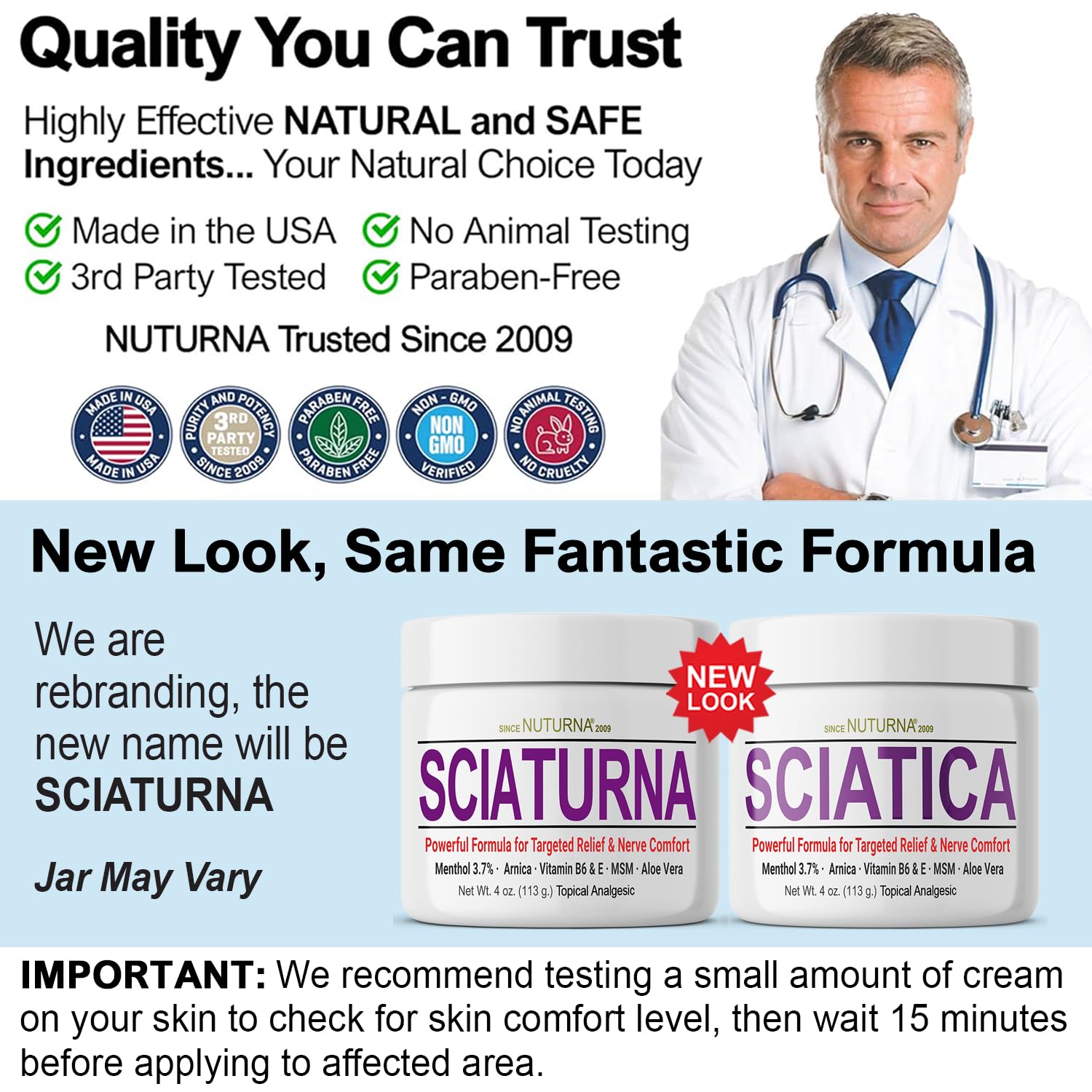 Sciatica Nerve Cream - Maximum Strength Comfort Cream for Feet, Hands, Legs, Toes, Back - Natural Ultra Strength Arnica, MSM, Menthol, Soothing Comfort, 2 Oz Nuturna Au supplements