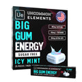 BIG GUM ENERGY & FOCUS – 80mg Caffeine + 40mg L-Theanine + 80mg Alpha GPC – Nootropic Chewing Gum for Focus, Energy & Execution – Icy Mint – 25 Pieces (5 Packs) Gym & Work Execution. UNCOMMON ELEMENTS Au supplements